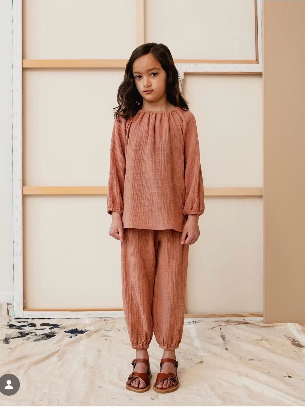 100% cotton gauze Waffle Knit Lounge set - dusty rose